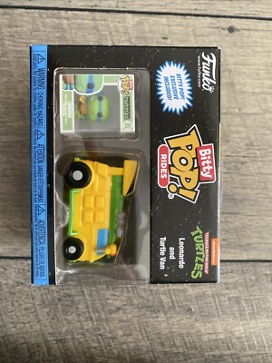 Funko Bitty POP! Rides: TMNT LEONARDO & The TURTLE VAN. New & Sealed Box