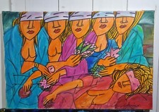 Ugo Tapparini - Donne - Olio Su Tela 60x40 - Autentico di galleria