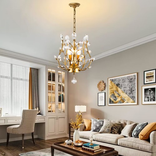 K9 Crystal Vintage Chandeliers Living Room Pendant Lighting Fixtures for Bedroom - Picture 28 of 94