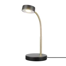 Hampton Bay 15 in. Matte Black LED Lamp with Adjustable Lamp Head