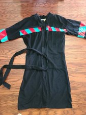 Vintage HEMINGWAY POINT acetate polyester pink turquoise robe, OSFA 36-46