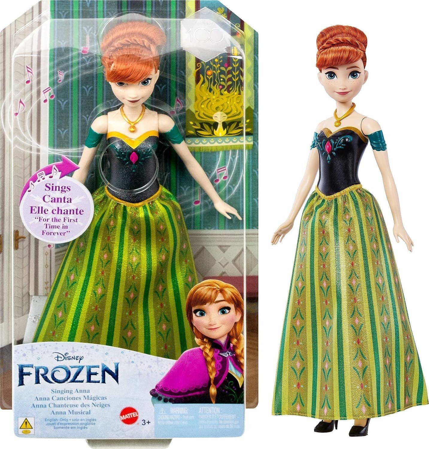 Disney Frozen Toys Поющая кукла Анна в фирменной одежде поет для первых 8590₽