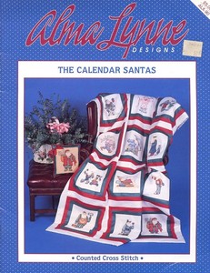 Calendar-Santa-039-s-Afghan-Alma-Lynne-Cross-Stitch-Pattern-Booklet-12-Designs