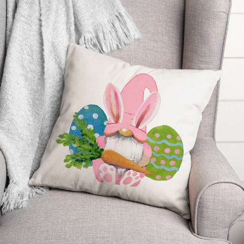 Creative Products Easter Bunny Gnome 16 x 16 Spun Poly Pillow - Picture 3 of 3