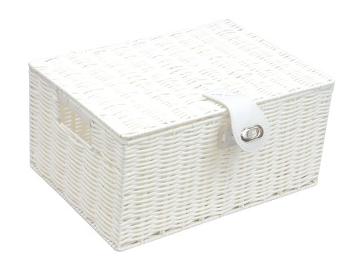 Starkes Harz Picknick Geschenkaufbewahrung Korb Box mit Deckel & Verschluss - Bild 6 von 17