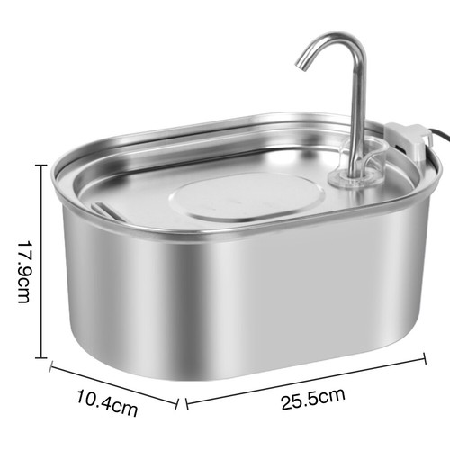 3.2L Pet Water Dispenser Dog Cat Fountain Drinking Electric Bowl Stainless Steel - Picture 4 of 15