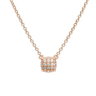 Eye Candy Damen-Halskette 925er Sterlingsilber Rotgold Kissen Zirk. ECJ-NL0085