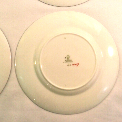 WEDGWOOD FLORENTINE SET 4 SALAD DESSERT PLATES DRAGON TURQ FRUIT BONE CHINA ENGL - Picture 5 of 12