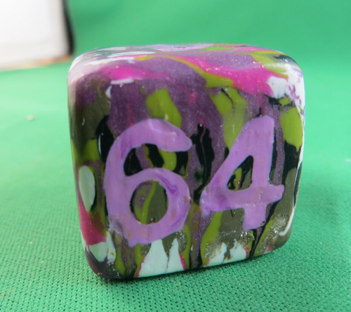 Jena's Handmade Backgammon Doubling Cube 31mm Pink Green White One of a Kind #15 - Picture 7 of 11