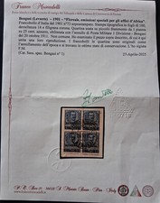 BENGASI 1901 QUARTINA DEL 1 PIASTRA SASSONE NR 1 SU FRAMMENTO  CERT. MOSCADELLI