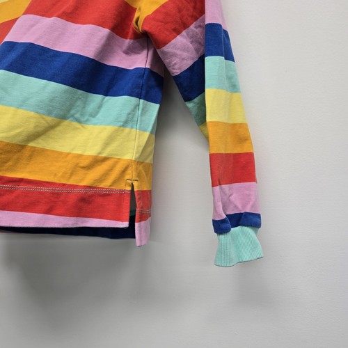 Hanna Andersson Rainbow Stripe French Terry Sweatshirt Girls 10 140 Cotton - Picture 3 of 7
