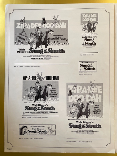 1972 Disney Song of the South Large 15"x11" ~11 Page Press Packet - Picture 15 of 20