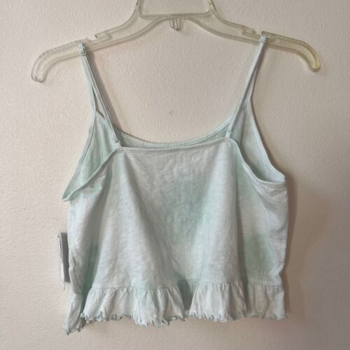 American Eagle Cotton Lettuce Leaf Ruffle Crop Tank Top Size Medium NWT - Picture 2 of 14