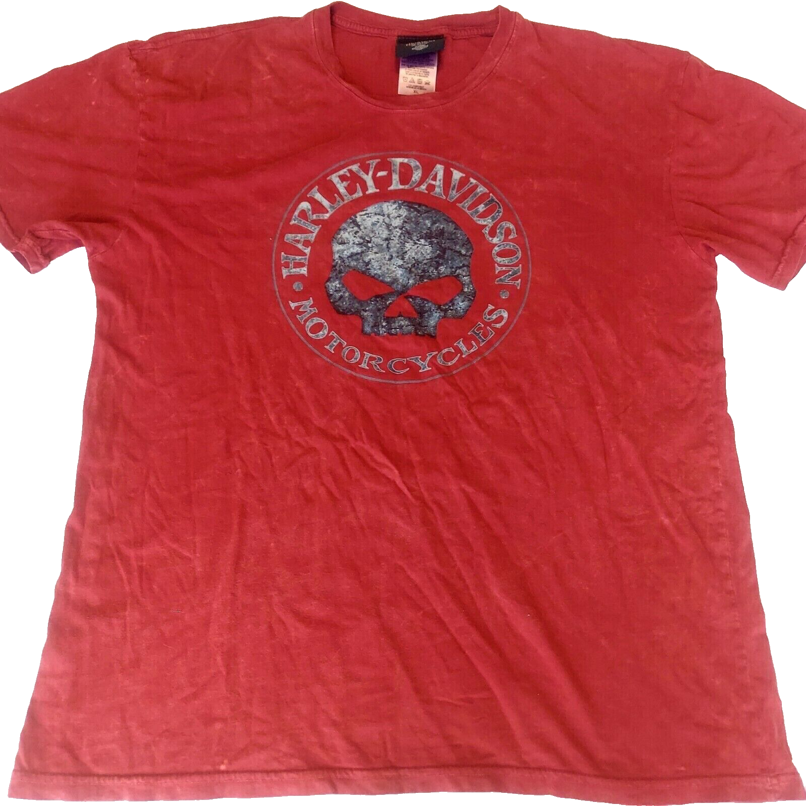 ALTRA Harley Davidson T Shirt Uomo L Mus Rosso Moto Teschio Grafica 2015