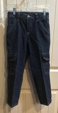Wranglers Boy's CARGO Adjustable Waist Denim Blue Jeans - Size 8 Regular