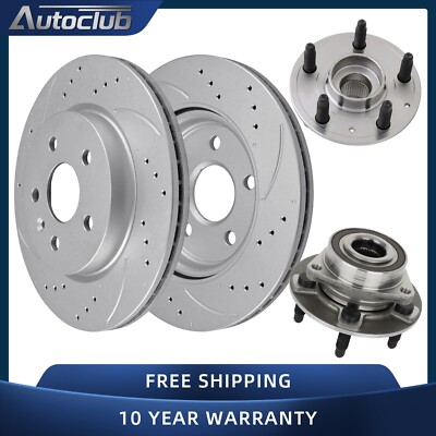 Rear Wheel Hub Bearing Drilled Brake Rotor Kit for Chevrolet Camaro Cadillac CT6