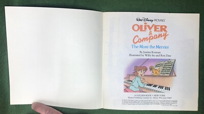 Walt Disney OLIVER & COMPANY The More the Merrier 1988 Golden