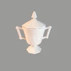 VTG Sugar Bowl pink milk glass Baltimore Pear Design lidded 1950's