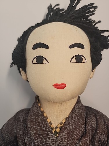 Vintage 50s Willie Seiler Japanese Asian 18" Folk Art Doll Japan Artist Cloth - Picture 2 of 20