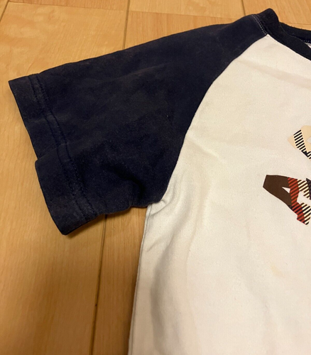 A Bathing Ape Bape kids short sleeve t-shirt 120 approx 6T raglan navy and white - Picture 2 of 24