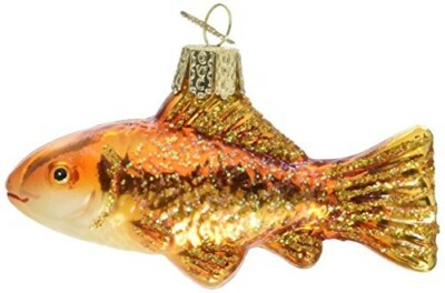 Old World Christmas Glass Blown Ornament, Goldfish (With OWC Gift Box)