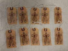 Primitive Cardstock Gift Hang Tag Gingerbread Man Christmas 1 set of 10
