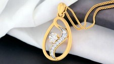 0.45 TCW F/VS1 Round Brilliant Cut Natural Diamonds Necklace in 14K Yellow Gold
