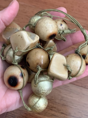 NUEVO Collar Chico’s Grueso Piedras Bolas Doradas Cuerda Anudada Ecléctica Boho - Imagen 6 de 7