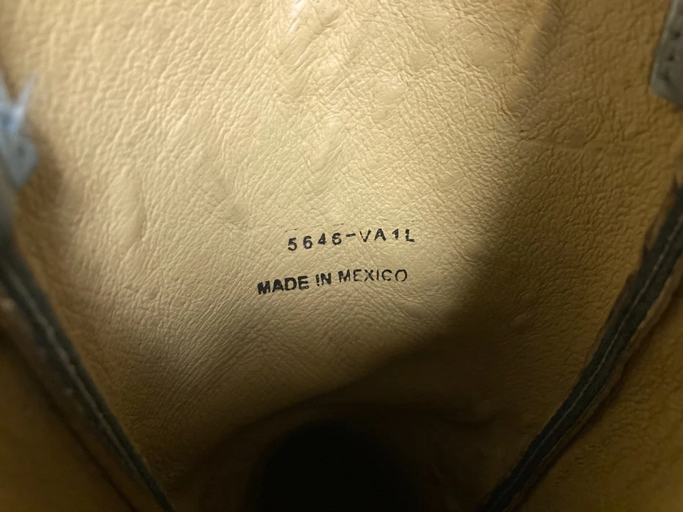 JUSTIN BROWN BLUE OSTRICH QUILL SQUARE TOE COWBOY RANCH RODEO DANCE BOOTS 6 B - Image 4 of 4