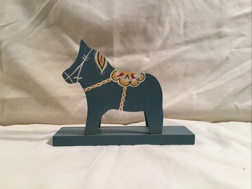 Vintage Folk Art Hand Painted Scandinavian Fjord Horse-Heart Napkin Holders Wood - Picture 6 of 12