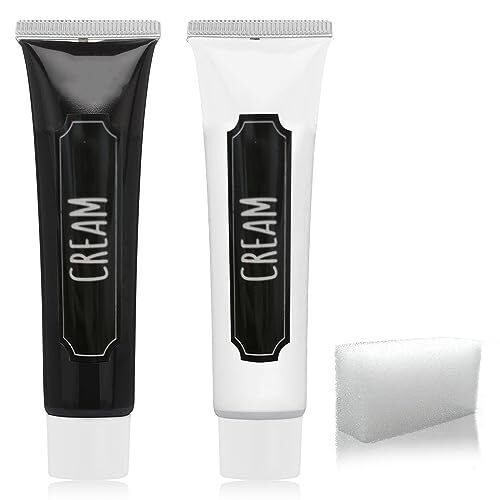 Halloween Cosplay SFX Makeup Black + White Face Body Paint Special Effect - Picture 1 of 7