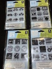 INKADINKADO-40-CLEAR Stamps 4 Sets-Misc- With Clear Block-NEW