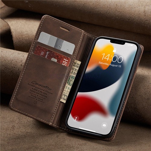 AU For iPhone 15 14 13 12 11 Pro Max Magnetic Leather Flip Wallet Cover Case - Picture 6 of 32