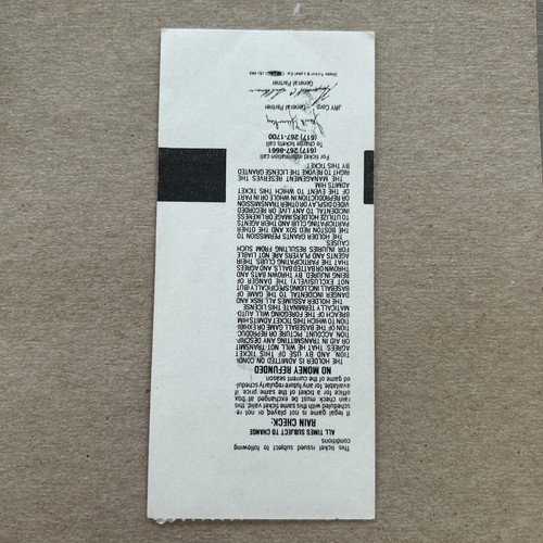 June 26 1991 Boston Red Sox vs New York Yankees Ticket Stub Row 3 Seat 5 - Picture 2 of 2