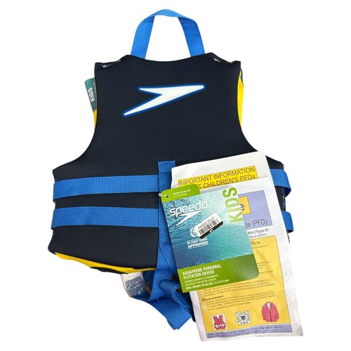 Speedo Kids PFD Life Jacket Vest Sunshine Yellow Shaka Tee 33-55lbs - Picture 2 of 2