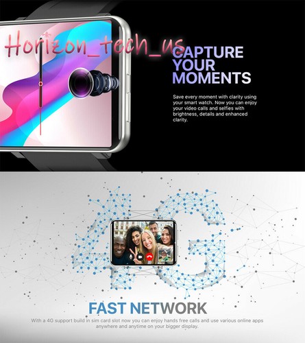 DM100 4G LTE Smart Watch 7.1 Phone GPS WIFI Camera 16GB/32GB Waterproof B3US - Photo 9 sur 12