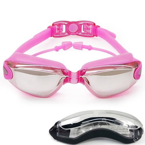 Goggles Swim Swimming UV Protection Glasses Anti-Fog + Ear Plug Adult No Leaking - Picture 25 of 29