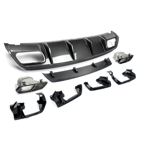 FOR MERCEDES A CLASS W176 A45 CARBON LOOK REAR DIFFUSER EXHAUST LIP 12-2018 - Picture 4 of 13