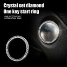 1x Silver Car SUV Decorative Button Start Switch Diamond Ring Auto Accessories