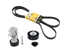 Serpentine Drive Belt + Tensioner with Bolt + Idler Pulley Kit for select BMW