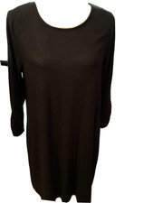 AGB LADY'S DRESS MEDIUM BLACK LONG SLEEVE W/POCKETS           a1