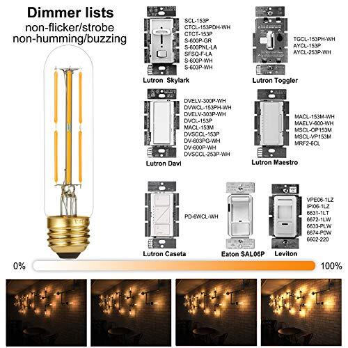 Dimmable E26 Edison Bulb, AC120V Warm White 2700K Light 5 Inch 6w=60w 2700k - Picture 4 of 8