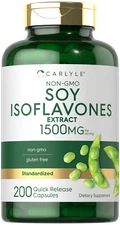 Soy Isoflavones for Women and Men 1500mg | 200 Capsules | Non-GMO | by Carlyle
