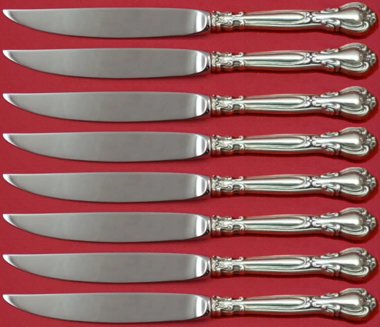 Chantilly by Gorham Sterling Silver Steak Knife Set 8pc Not Serrated Custom