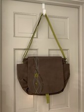 Stampin Up Organizer Tote Messenger Bag Adjustble Strap Brown Green Blue EUC