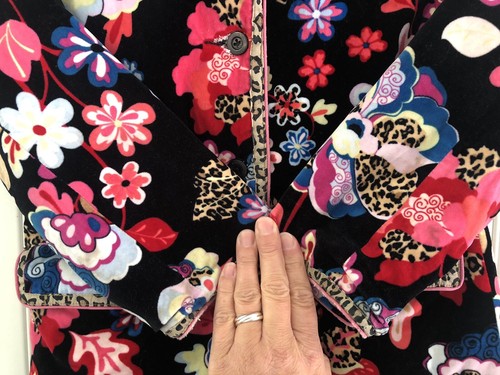 Childrens Place Coat Girls S 5/6 Black Velvet Velour Pink Floral Leopard *READ - Picture 22 of 24
