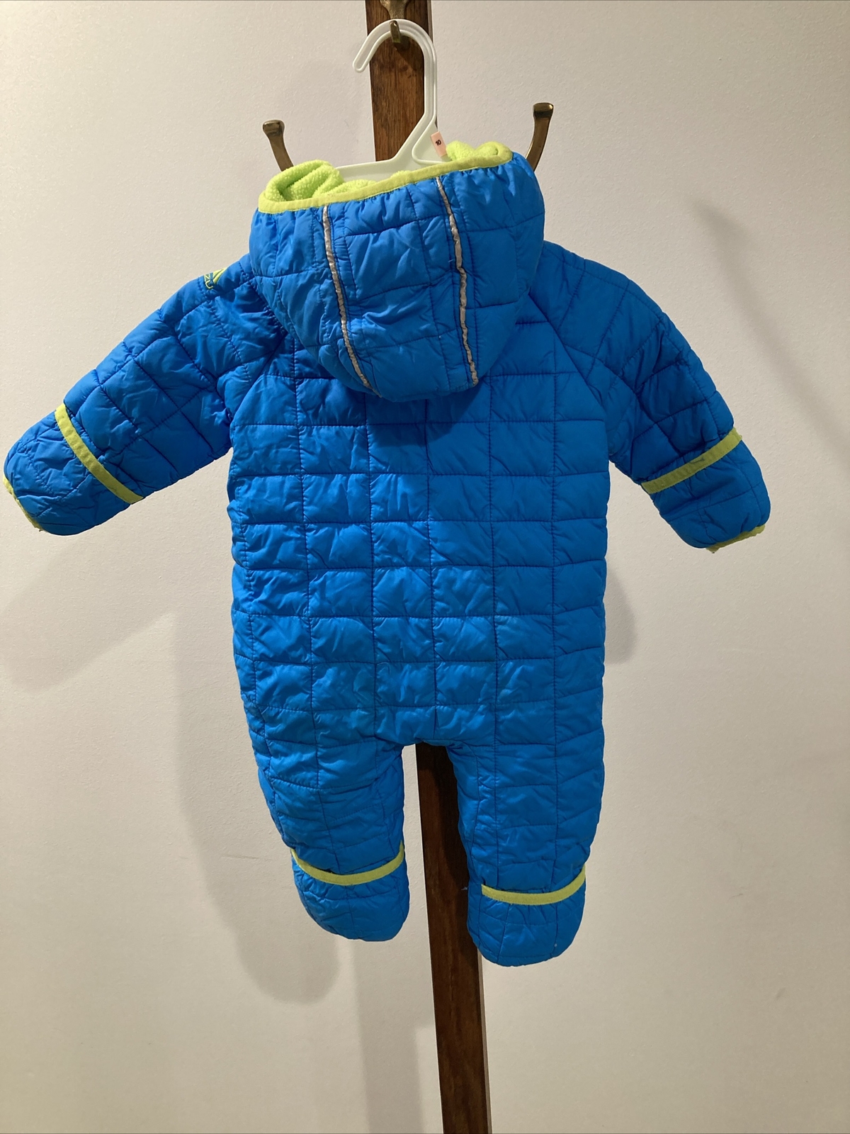 Snozu Blue/Neon Green Hooded Bany Snowsuit 912 months eBay