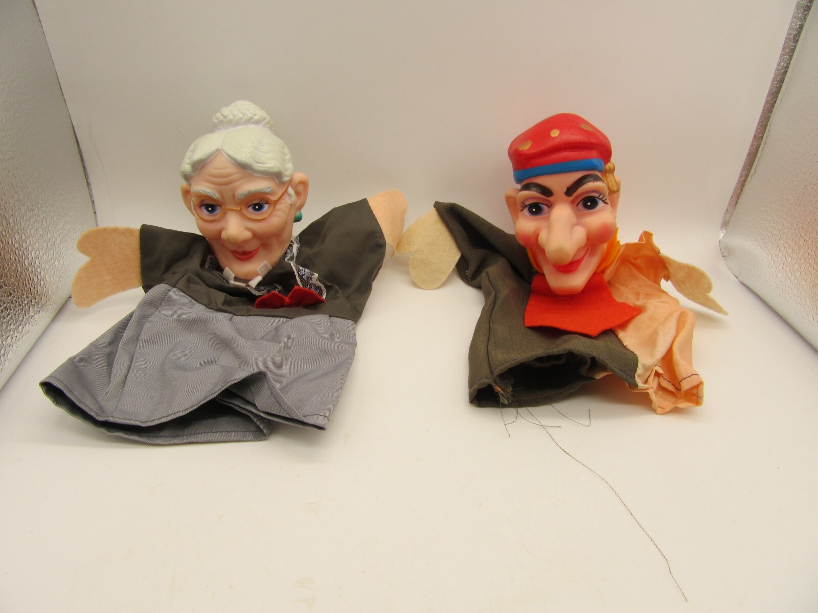 Two Vintage Rubber Heads Hand Puppets eBay
