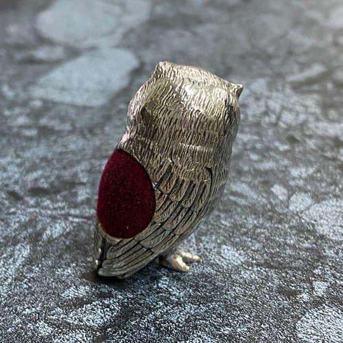 Viktorianischer Stil Sammlerstück Eule Nadelkissen 925 Sterling Silber Nähnadel - Bild 4 von 7