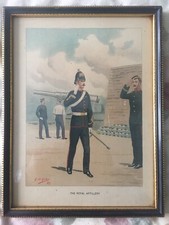 G.D Giles - The Royal Artillery 1889 Victorian Print Original Frame